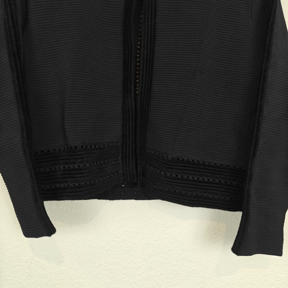 Diane Von Furstenberg Textured Cropped Wool Blend Knit Cartigan Sz Small - Picture 2 of 14